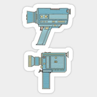 Blue Classic Video Camera Sticker